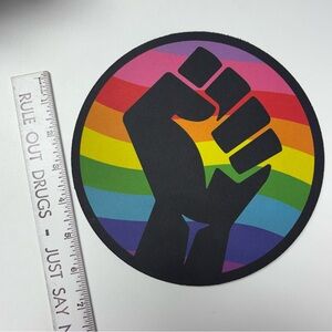 Rainbow Protest Fist Mousepad